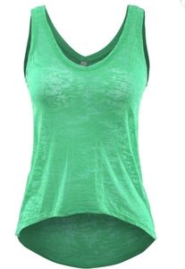 Mint green flowy v-neck burnout workout tank top